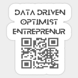 Data Driven Optimist Entreprenur Sticker